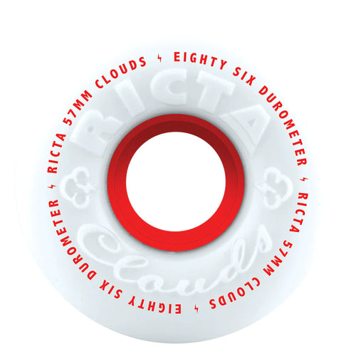 Ricta Clouds Red 86A 57mm Skateboard Wheels