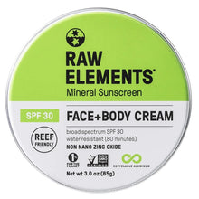 Load image into Gallery viewer, Raw Elements Face + Body Sunscreen Lotion Tin SPF 30 3 oz
