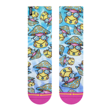 Load image into Gallery viewer, Merge4 Far Out Hippie Shroom Chump Magic Crew Socks
