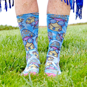 Merge4 Far Out Hippie Shroom Chump Magic Crew Socks