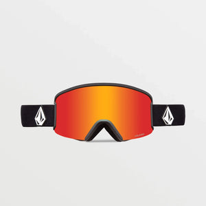Volcom Garden Snowboard Goggles Matte Black/Red Chrome