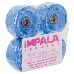 Impala Light Up Roller Skate Wheels 4-Pack Blue