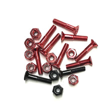 Load image into Gallery viewer, Independent Cross Bolts 1&quot; Red/Black Skateboard Hardware

