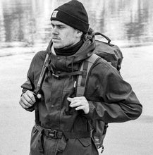 Load image into Gallery viewer, Person wearing a beanie, backpack, and rain jacket
