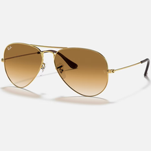 Load image into Gallery viewer, Ray-Ban Aviator Sunglass Gold/Light Brown Gradient
