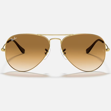 Load image into Gallery viewer, Ray-Ban Aviator Sunglass Gold/Light Brown Gradient
