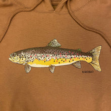 Load image into Gallery viewer, Uroko Brown Trout Pullover Hooded Sweatshirt Saddle
