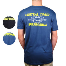 Load image into Gallery viewer, Central Coast Surfboards Dolphin Banner Men&#39;s T-Shirt
