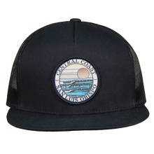 Load image into Gallery viewer, Central Coast Surfboards Firing Flat Brim Trucker Hat
