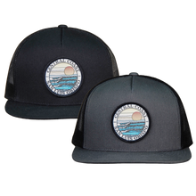 Load image into Gallery viewer, Central Coast Surfboards Firing Flat Brim Trucker Hat

