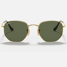 Load image into Gallery viewer, Polished GoldRay-Ban Hexagonal Flat Lens Sunglasses Polished Gold/Classic Green
