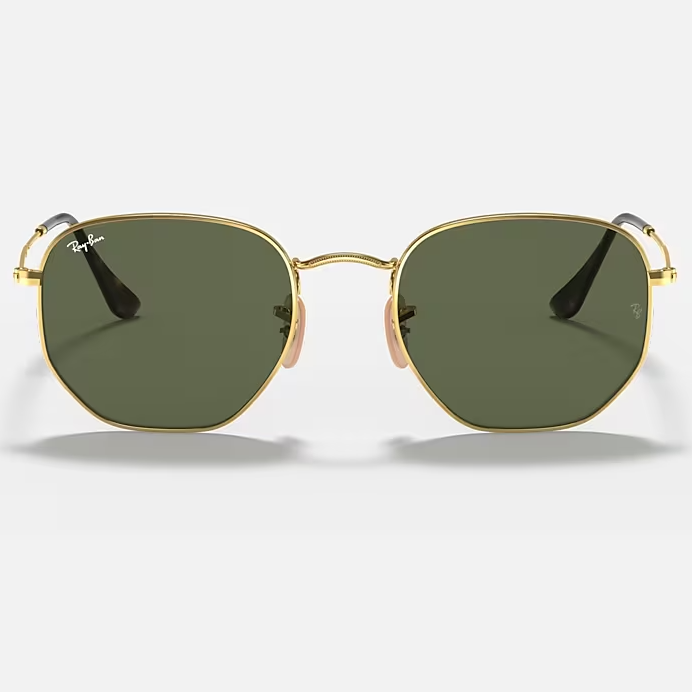 Polished GoldRay-Ban Hexagonal Flat Lens Sunglasses Polished Gold/Classic Green