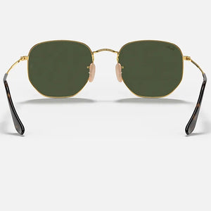 Ray-Ban Hexagonal Flat Lens Sunglasses Polished Gold/Classic Green