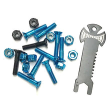 Load image into Gallery viewer, Independent Genuine Parts Skate Hardware Cross Bolts Blue 1&quot; Phillips
