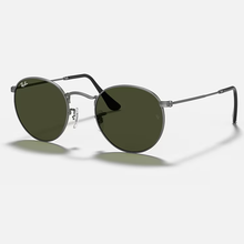 Load image into Gallery viewer, Ray-Ban Round Metal Antiqued Sunglases Matte Gunmetal/Classic Green
