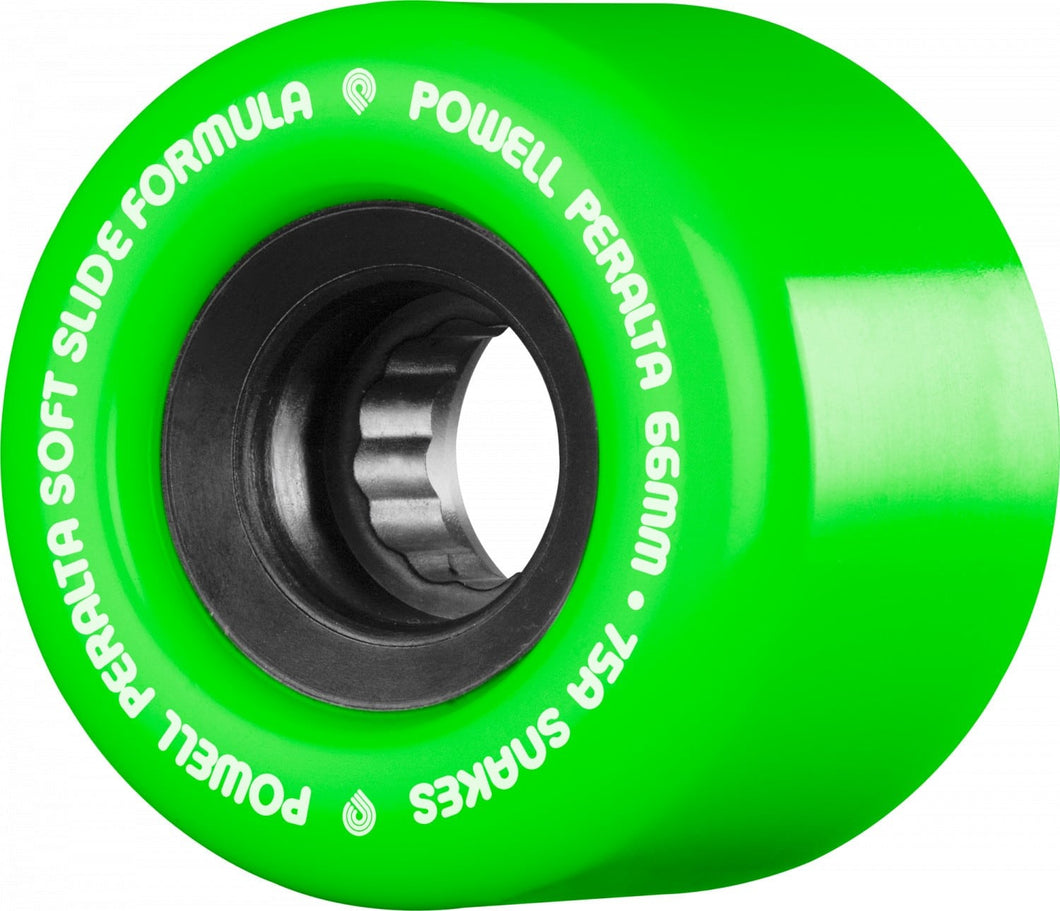 Powell Peralta Snakes Cruiser Skateboard Wheels 75A 66mm Green 4 Pack