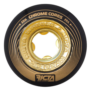 Ricta Chrome Core Black 99A 53mm Skateboard Wheels 4 Pack