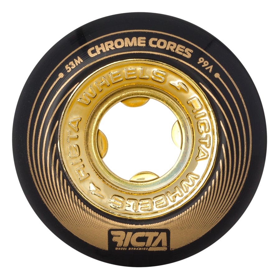Ricta Chrome Core Black 99A 53mm Skateboard Wheels 4 Pack