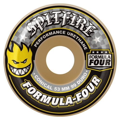 Spitfire Formula Four Conical 99A 53mm Skateboard Wheels Pack of 4