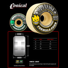 Load image into Gallery viewer, Spitfire Formula Four Conical 99A 54mm Skateboard Wheels Pack of 4
