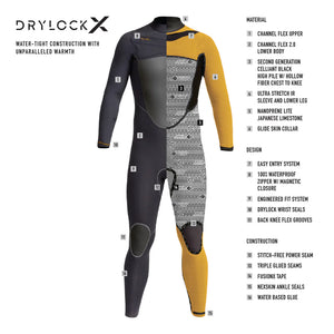 XCEL Drylock 4/3 Chest Zip Men's Full Wetsuit