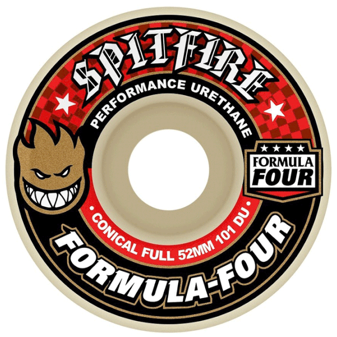 Spitfire Formula Four Conical Full 101A 53mm Skateboard Wheel 4 Pack