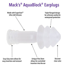 Load image into Gallery viewer, Mack&#39;s Aqua Block Soft Silicone Ear Plugs
