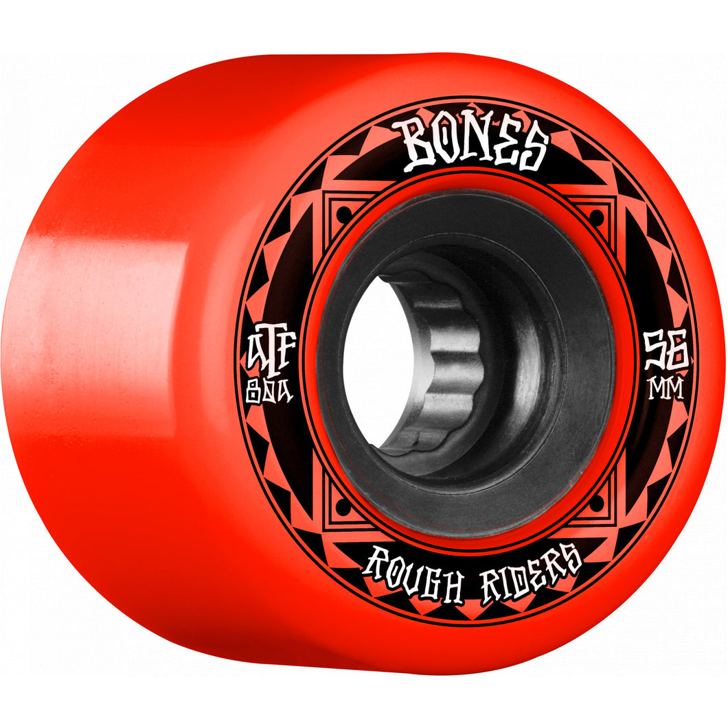 Bones Rough Riders Runners 80A 56mm Red Skateboard Wheels Pack of 4